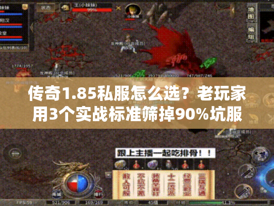 传奇1.85私服怎么选？老玩家用3个实战标准筛掉90%坑服