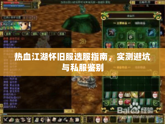热血江湖怀旧服选服指南，实测避坑与私服鉴别