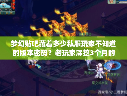 梦幻贴吧藏着多少私服玩家不知道的版本密码？老玩家深挖3个月的实战攻略全在这