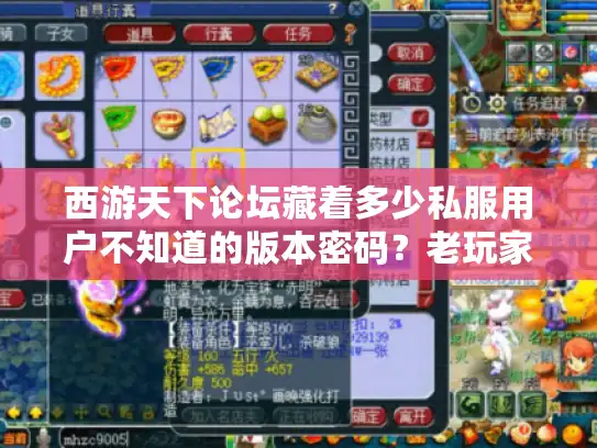 西游天下论坛藏着多少私服用户不知道的版本密码?老玩家实测3种冷门服体验 西游天下论坛藏着多少私服用户不知道的版本密码?老玩家实测3种冷门服体验