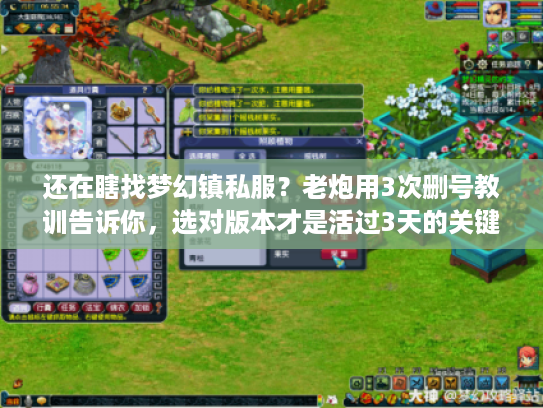 还在瞎找梦幻镇私服?老炮用3次删号教训告诉你,选对版本才是活过3天的关键 还在瞎找梦幻镇私服?老炮用3次删号教训告诉你,选对版本才是活过3天的关键