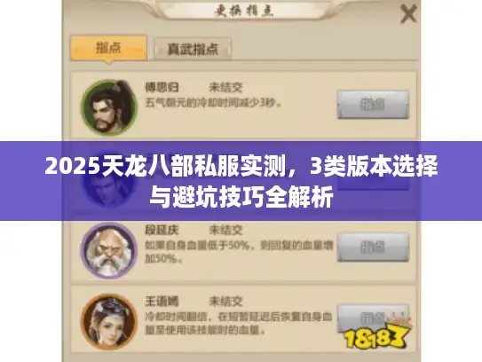 2025天龙八部私服实测，3类版本选择与避坑技巧全解析