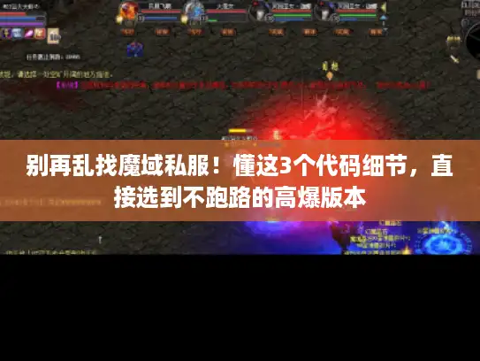 别再乱找魔域私服！懂这3个代码细节，直接选到不跑路的高爆版本