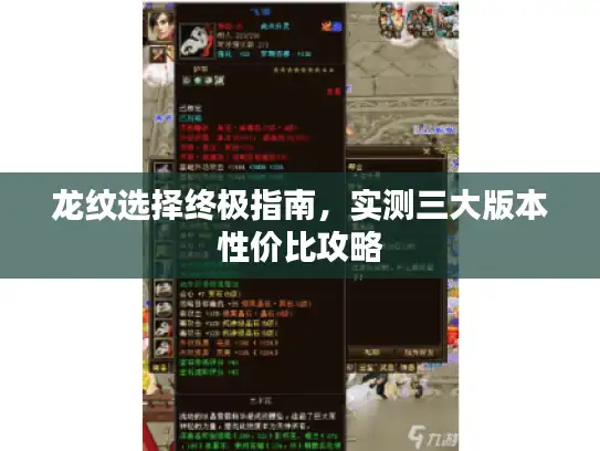 龙纹选择终极指南，实测三大版本性价比攻略