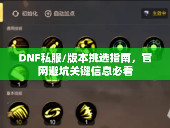 DNF私服/版本挑选指南,官网避坑关键信息必看 DNF私服/版本挑选指南,官网避坑关键信息必看