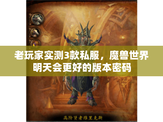 老玩家实测3款私服，魔兽世界明天会更好的版本密码