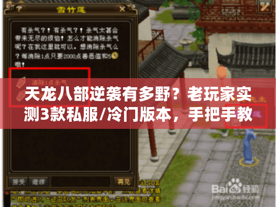 天龙八部逆袭有多野？老玩家实测3款私服/冷门版本，手把手教你低氪翻盘