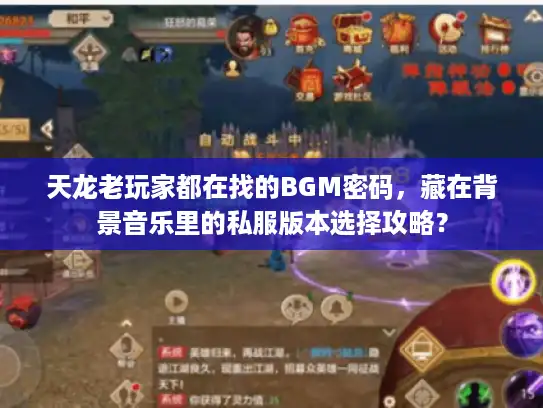天龙老玩家都在找的BGM密码，藏在背景音乐里的私服版本选择攻略？