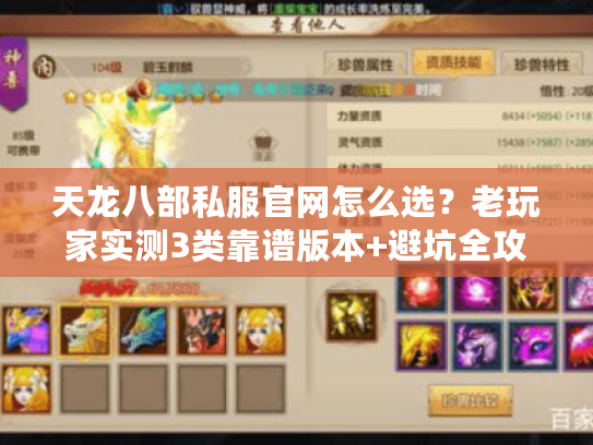 天龙八部私服官网怎么选？老玩家实测3类靠谱版本+避坑全攻略
