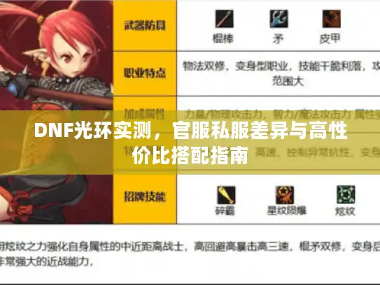 DNF光环实测，官服私服差异与高性价比搭配指南