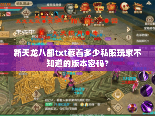新天龙八部txt藏着多少私服玩家不知道的版本密码？