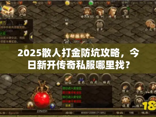 2025散人打金防坑攻略，今日新开传奇私服哪里找？