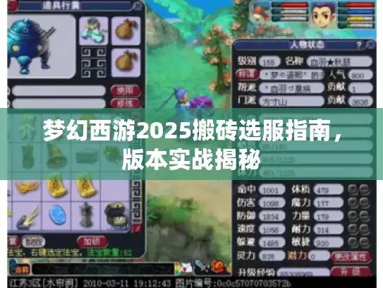 梦幻西游2025搬砖选服指南，版本实战揭秘