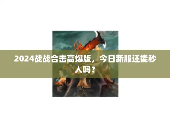 2024战战合击高爆版，今日新服还能秒人吗？