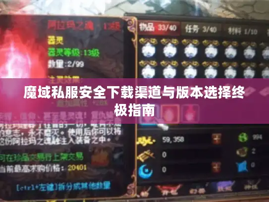 魔域私服安全下载渠道与版本选择终极指南