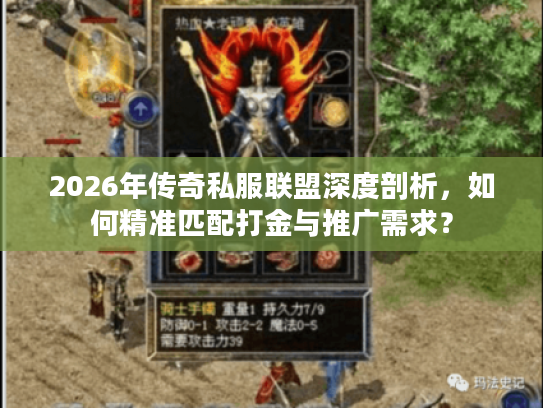 2026年传奇私服联盟深度剖析，如何精准匹配打金与推广需求？