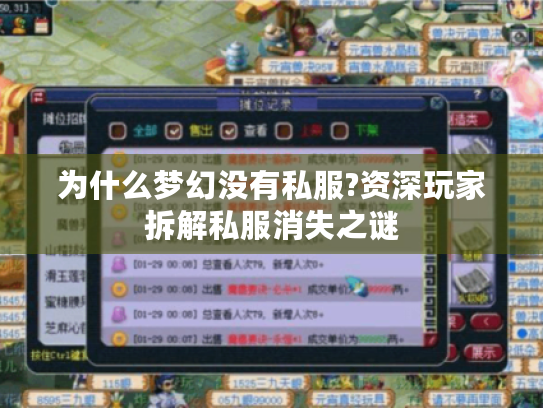 为什么梦幻没有私服?资深玩家拆解私服消失之谜 为什么梦幻没有私服?资深玩家拆解私服消失之谜