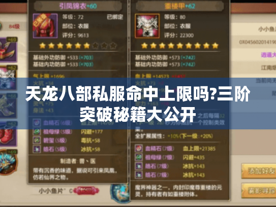 天龙八部私服命中上限吗?三阶突破秘籍大公开 天龙八部私服命中上限吗?三阶突破秘籍大公开