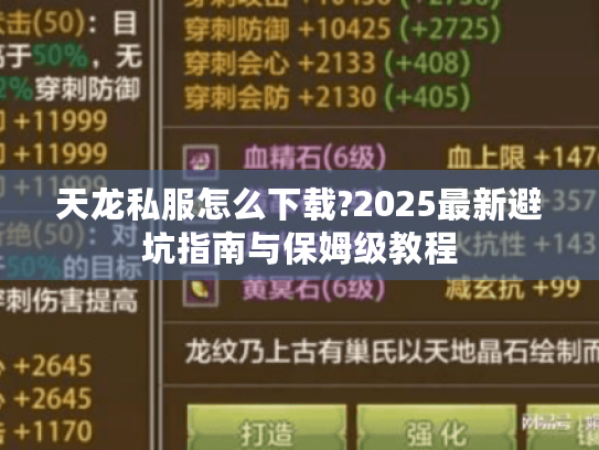 天龙私服怎么下载?2025最新避坑指南与保姆级教程 天龙私服怎么下载?2025最新避坑指南与保姆级教程