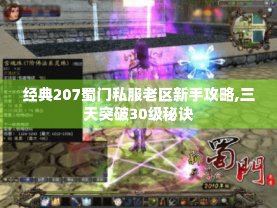 经典207蜀门私服老区新手攻略,三天突破30级秘诀 经典207蜀门私服老区新手攻略,三天突破30级秘诀