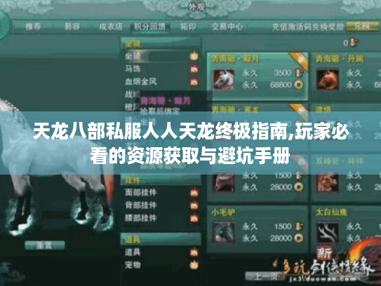 天龙八部私服人人天龙终极指南,玩家必看的资源获取与避坑手册