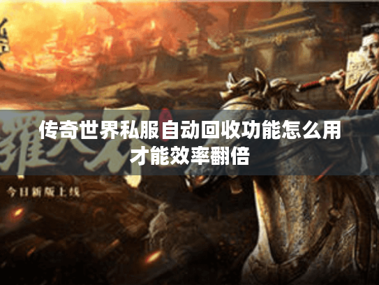 传奇世界私服自动回收功能怎么用才能效率翻倍