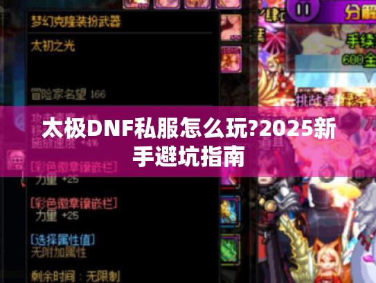 太极DNF私服怎么玩?2025新手避坑指南 太极DNF私服怎么玩?2025新手避坑指南