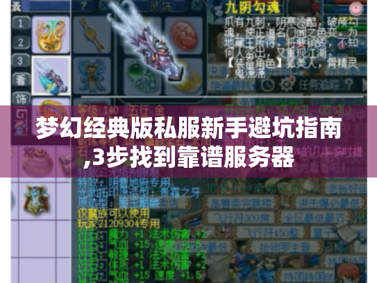 梦幻经典版私服新手避坑指南,3步找到靠谱服务器 梦幻经典版私服新手避坑指南,3步找到靠谱服务器