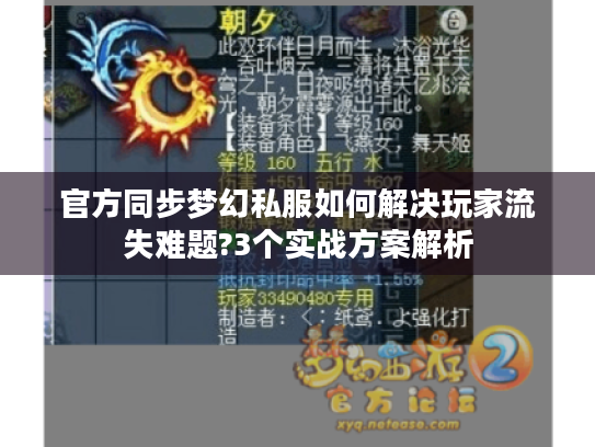 官方同步梦幻私服如何解决玩家流失难题?3个实战方案解析 官方同步梦幻私服如何解决玩家流失难题?3个实战方案解析
