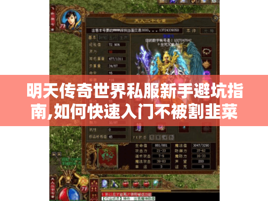 明天传奇世界私服新手避坑指南,如何快速入门不被割韭菜?