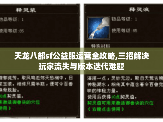 天龙八部sf公益服运营全攻略,三招解决玩家流失与版本迭代难题 天龙八部sf公益服运营全攻略,三招解决玩家流失与版本迭代难题