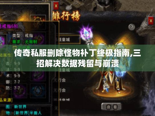 传奇私服删除怪物补丁终极指南,三招解决数据残留与崩溃 传奇私服删除怪物补丁终极指南,三招解决数据残留与崩溃
