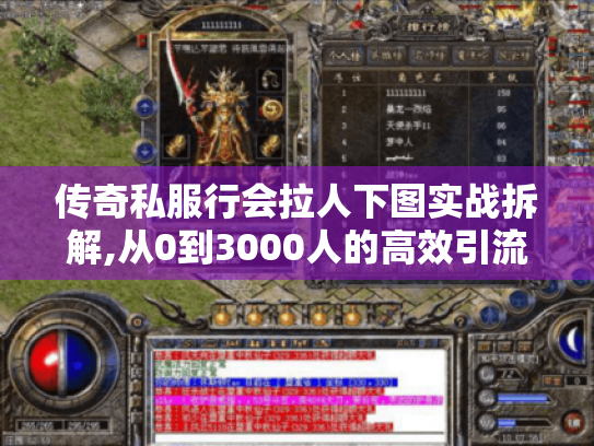 传奇私服行会拉人下图实战拆解,从0到3000人的高效引流路径 传奇私服行会拉人下图实战拆解,从0到3000人的高效引流路径