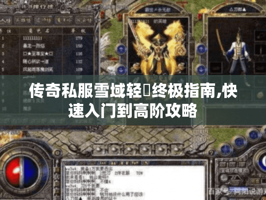 传奇私服雪域轻変终极指南,快速入门到高阶攻略 传奇私服雪域轻変终极指南,快速入门到高阶攻略