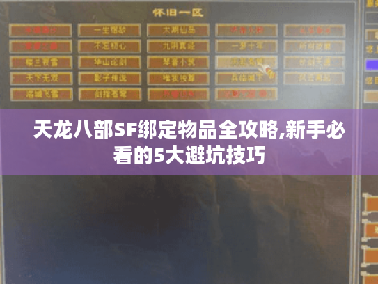 天龙八部SF绑定物品全攻略,新手必看的5大避坑技巧 天龙八部SF绑定物品全攻略,新手必看的5大避坑技巧