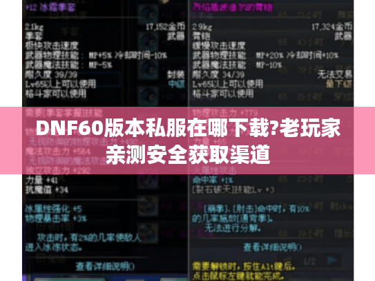 DNF60版本私服在哪下载?老玩家亲测安全获取渠道