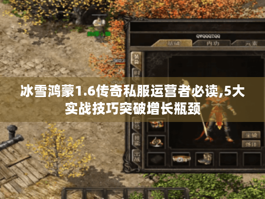冰雪鸿蒙1.6传奇私服运营者必读,5大实战技巧突破增长瓶颈 冰雪鸿蒙1.6传奇私服运营者必读,5大实战技巧突破增长瓶颈