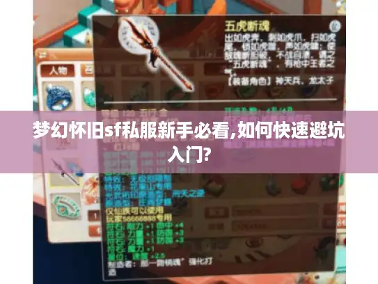 梦幻怀旧sf私服新手必看,如何快速避坑入门?