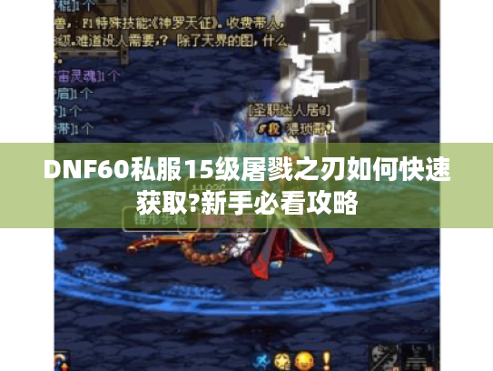 DNF60私服15级屠戮之刃如何快速获取?新手必看攻略 DNF60私服15级屠戮之刃如何快速获取?新手必看攻略