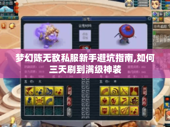 梦幻陈无敌私服新手避坑指南,如何三天刷到满级神装 梦幻陈无敌私服新手避坑指南,如何三天刷到满级神装