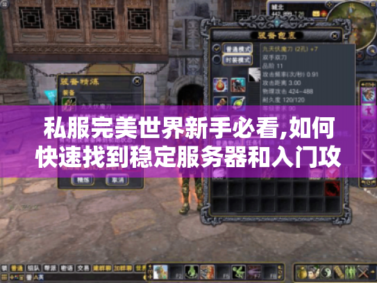 私服完美世界新手必看,如何快速找到稳定服务器和入门攻略? 私服完美世界新手必看,如何快速找到稳定服务器和入门攻略?