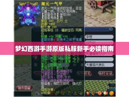 梦幻西游手游原版私服新手必读指南