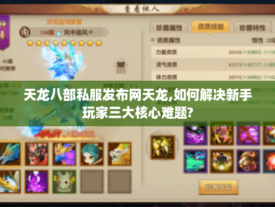 天龙八部私服发布网天龙,如何解决新手玩家三大核心难题?