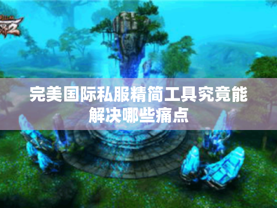 完美国际私服精简工具究竟能解决哪些痛点