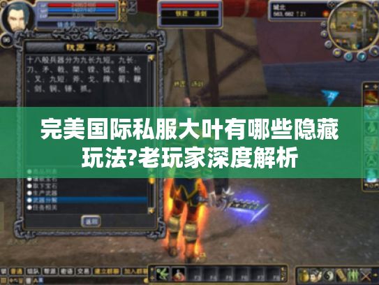 完美国际私服大叶有哪些隐藏玩法?老玩家深度解析