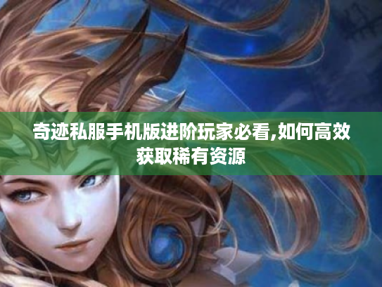 奇迹私服手机版进阶玩家必看,如何高效获取稀有资源 奇迹私服手机版进阶玩家必看,如何高效获取稀有资源