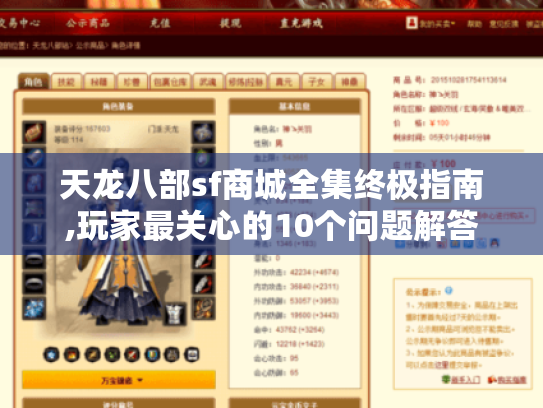 天龙八部sf商城全集终极指南,玩家最关心的10个问题解答