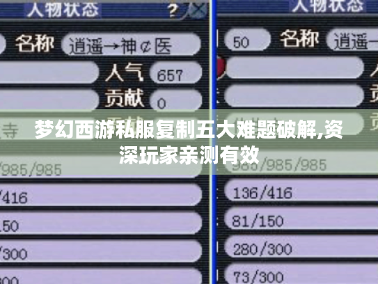 梦幻西游私服复制五大难题破解,资深玩家亲测有效 梦幻西游私服复制五大难题破解,资深玩家亲测有效