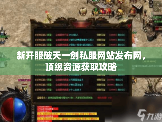 新开服破天一剑私服网站发布网，顶级资源获取攻略