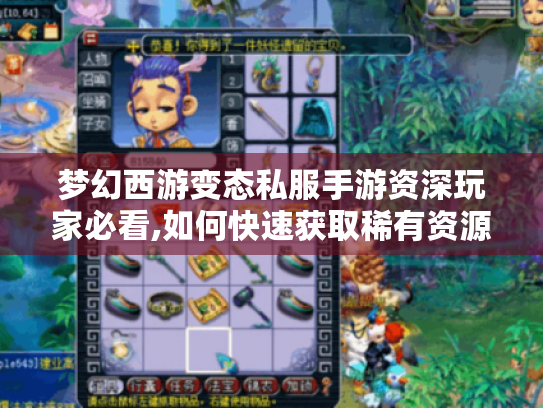 梦幻西游变态私服手游资深玩家必看,如何快速获取稀有资源? 梦幻西游变态私服手游资深玩家必看,如何快速获取稀有资源?